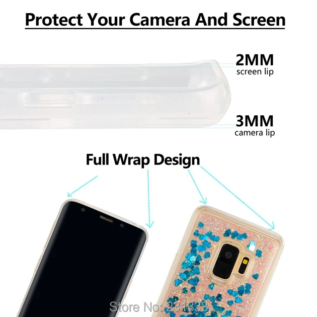 C-ku 3D жидкий зыбучий песок Блестящий Мягкий ТПУ чехол для Samsung Galaxy S9 PLUS J5 J7 2017 A8 J2 PRO