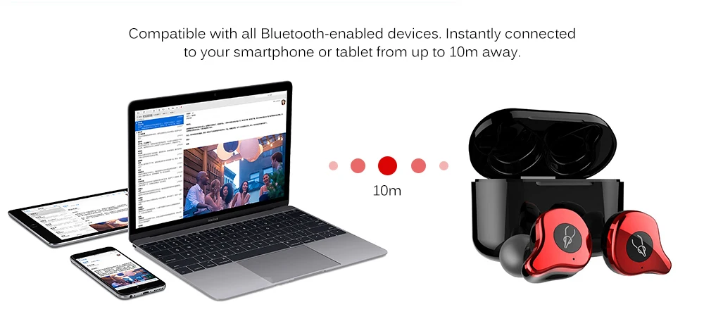 TWS Bluetooth 5,0 Беспроводная гарнитура HiFi стерео наушники спортивные наушники с быстрой зарядкой чехол для бега