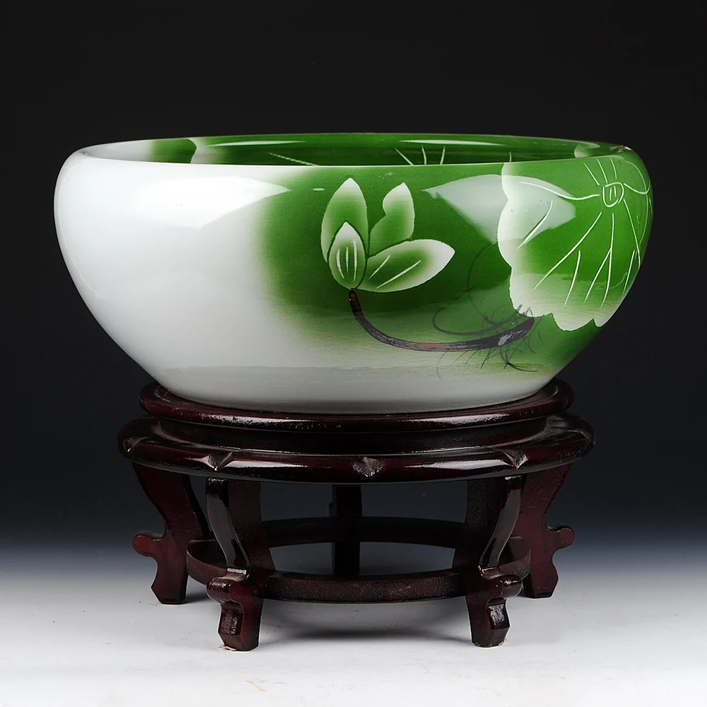 Керамический ручной Лотос Jingdezhen большая золотая рыбка черепаха лотос Нарцисс