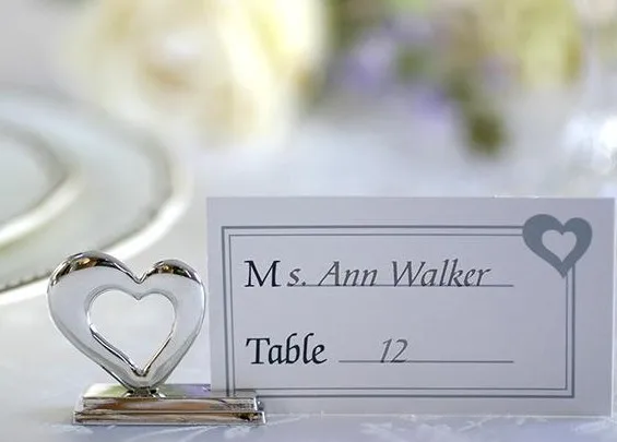 

Wholesale 100pcs Heart Themed Reception LOVE table Place Card Photo Name Holder Memo Wedding Valentine's day Dinner Party Favor