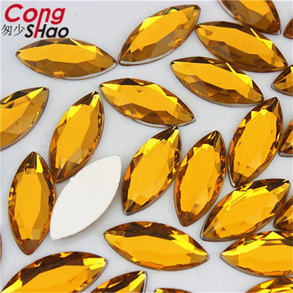 Yellow Cong Shao 200 шт 9*20 мм в форме маркизы Акриловые стразы аппликация с камнями и кристаллами плоская задняя часть одежда ремесла украшения CS185 - Цвет: Yellow