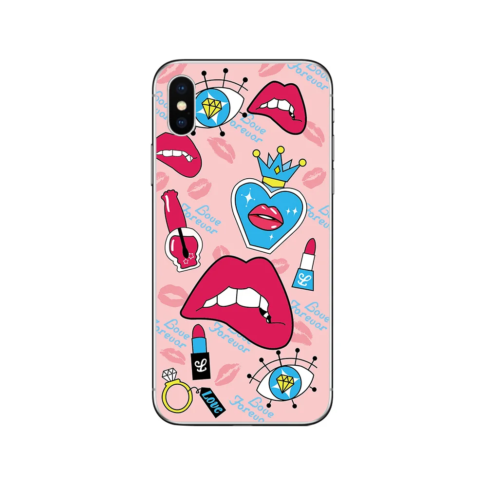 ciciber Phone Case For iPhone 11 Pro Max X XR XS MAX Cover 7 8 6 6s Plus 5s SE Soft TPU Silicone Coque Lipstick Kiss |