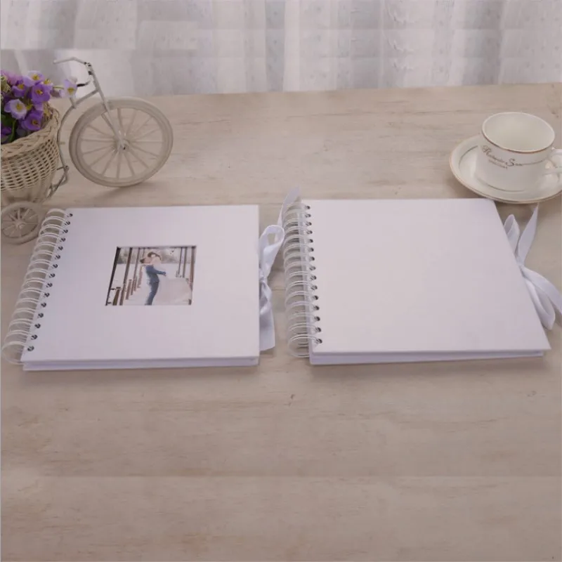 Белый DIY Фотоальбом День святого Валентина подарки свадебный фотоальбом Гостевая книга крафт бумага юбилей путешествия памяти Скрапбукинг
