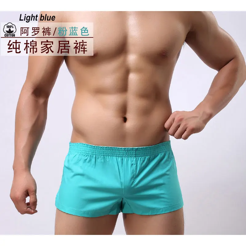 Трусы боксеры мужские с низкой посадкой хлопковые дышащие модные штаны для дома