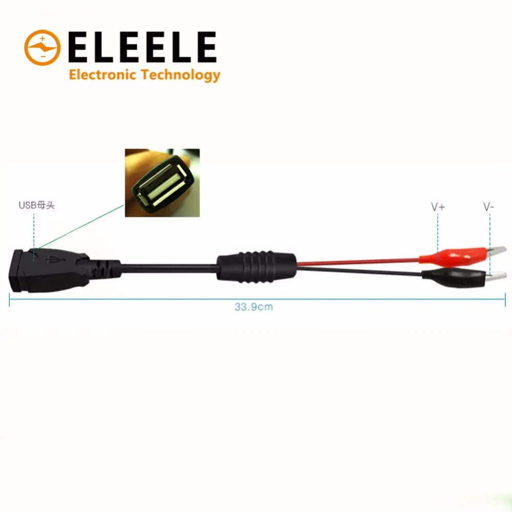 USB зажим-крокодил провод мужской/женский к тестер детектор постоянного тока