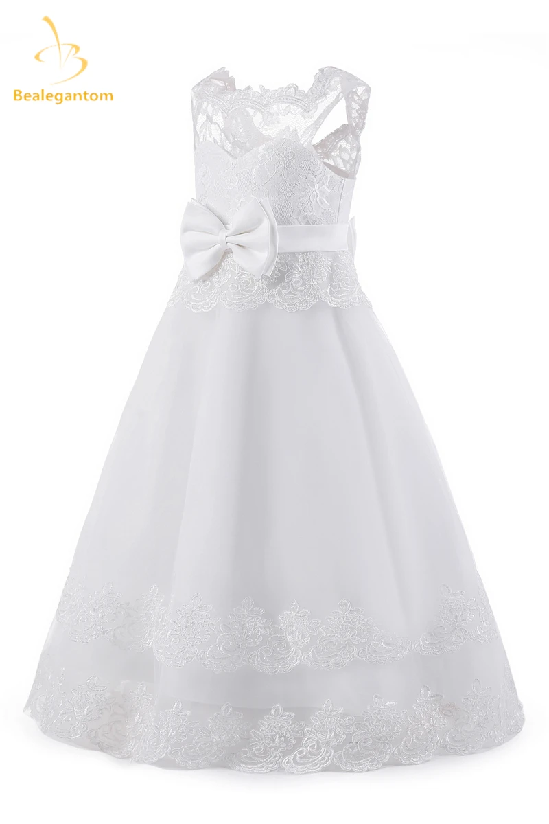 

Bealegantom, новинка 2019, платье трапециевидной формы с цветочным узором для девочек, с аппликацией в виде банта, расшитое блестками, на шнуровке, д...