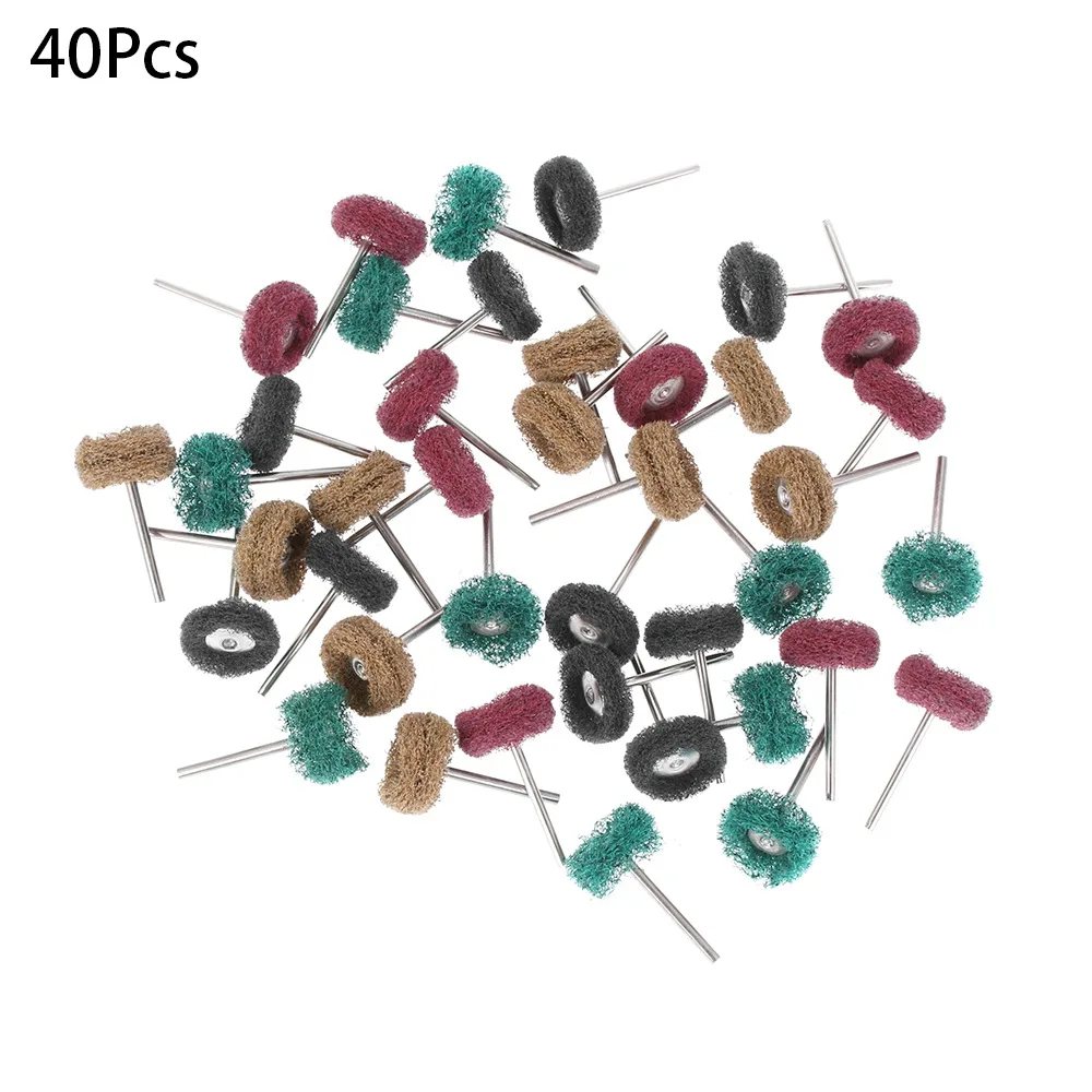 40Pcs 4/12/20/40 шт. щеточный мини-полировальный диск абразивный круг из нейлона для шлифования оптоволоконных кабелей Шлифовальная головка Полировочный диск " 25 мм набор - Цвет: 40Pcs