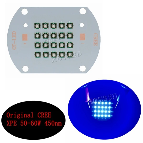 CREE XPE XP-E 30 Вт 60 Вт Светодиодная лампа для роста растений диодный излучатель светильник темно-красный 660nm 620nm Королевский синий 450nm для комнатных садовых растений - Испускаемый цвет: 50-60W XPE 450nm