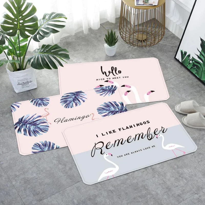 Напольные коврики в скандинавском стиле кухонные с мультяшным принтом фламинго