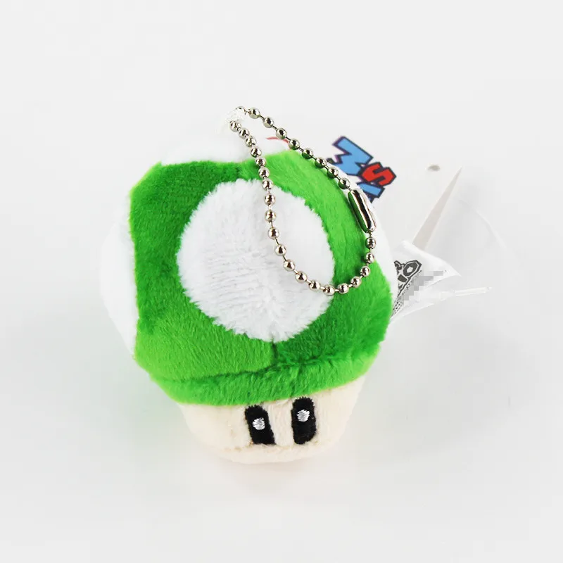 green 6 см 1 шт. гриб из Super Mario Bros Брелок Плюшевый Подвески Игрушки обувь для косплея; аниме мини-Братья Марио Луиджи Йоши - Цвет: green