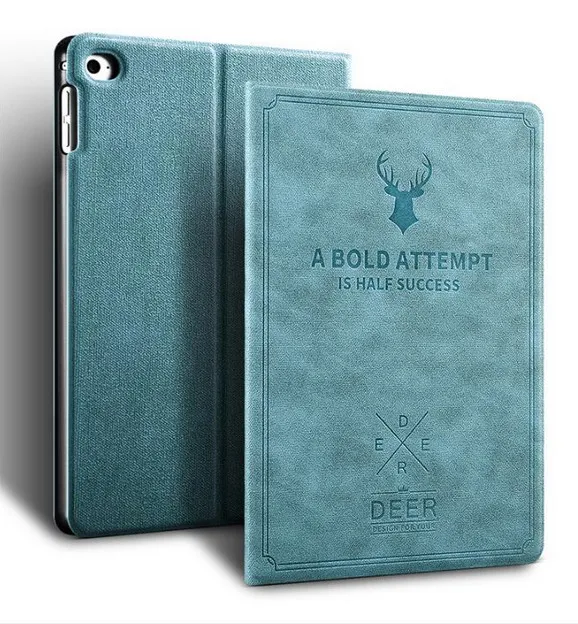 234-lu-tou-blue Чехол для iPad 2 iPad 3 iPad 4 с рисунком оленя pu кожаный умный Авто спящий чехол для планшета для iPad 2/3/4 - Цвет: 234-lu-tou-blue