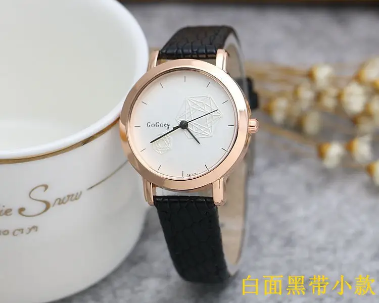 

2021 New Gogoey brand Rose Gold Leather Watches Women Men Elegant Dress Quartz Wrist Watch GO142-2