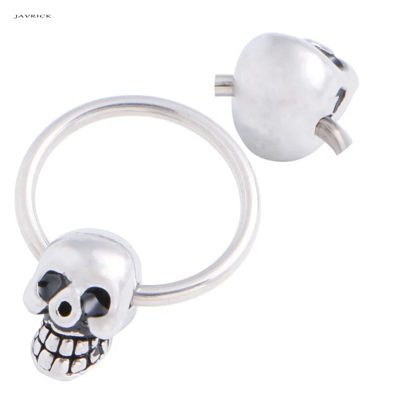

JAVRICK Punk Retro Skull Head Ear Piercing Studs Earrings Titanium Steel Ear Ghost Studs Personality jewelry gift