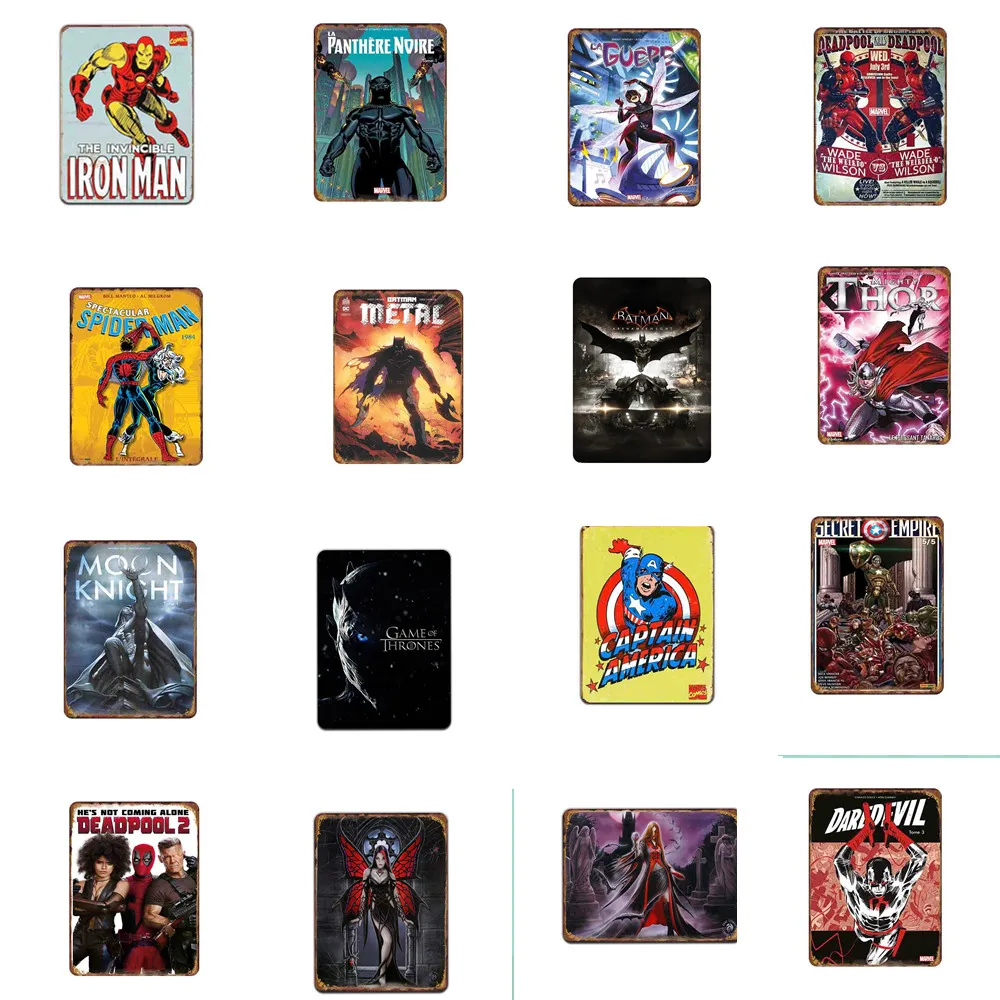 Постер с героями мультфильмов винтажная металлическая картина жестяные знаки