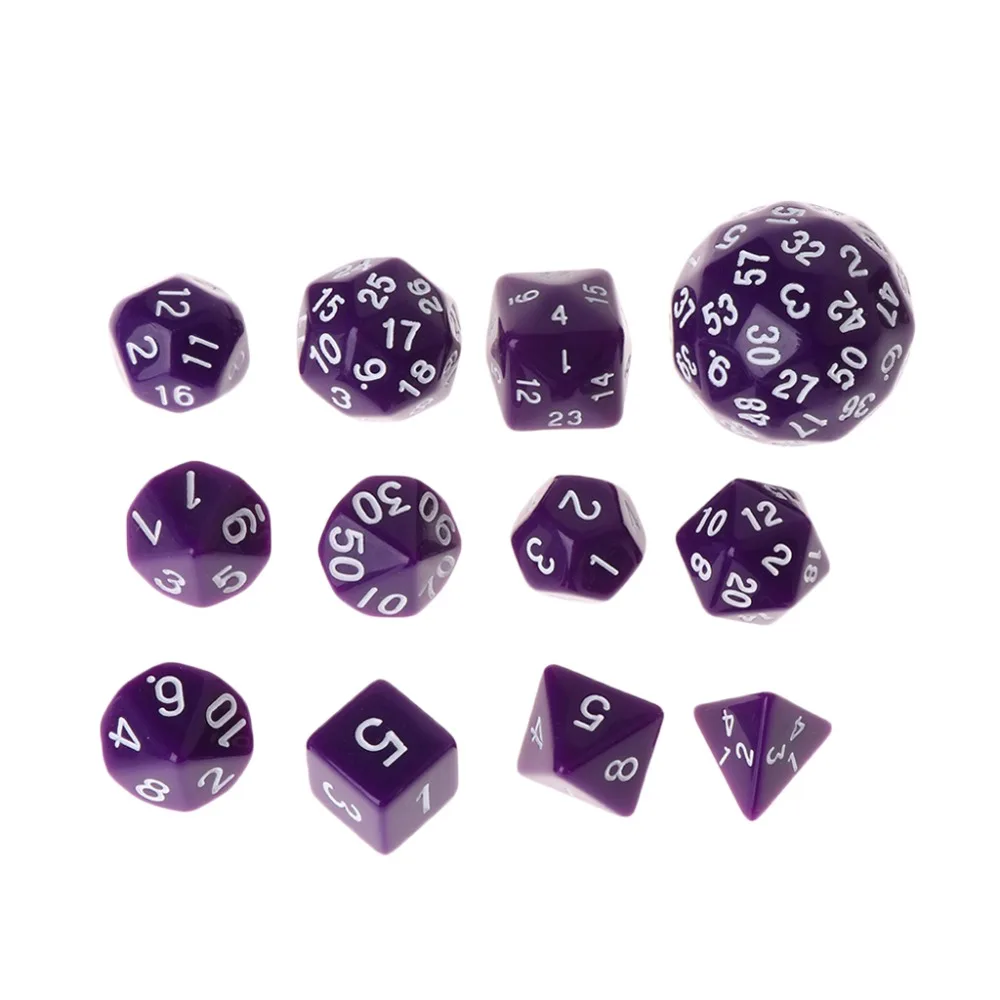 12 шт./компл. многогранные кости D4 D6 D8 D10 D12 D20 D24 D30 D60 Dungeons|Кубики| |