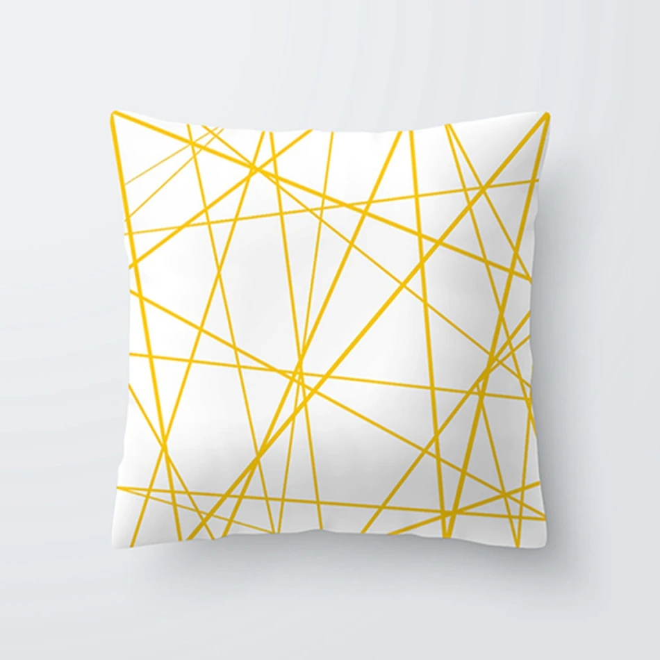 Simple Geometric line style polyester peach skin throw pillow covers Soft fabric,simple& brief home decorative pillowcase 45*45 - Цвет: GLSPC012