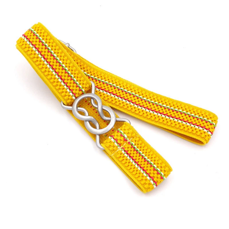

Candy Color Stripe 1 Inch Wide Kids Children Elastic Waist Striped Belt For Boys Girls