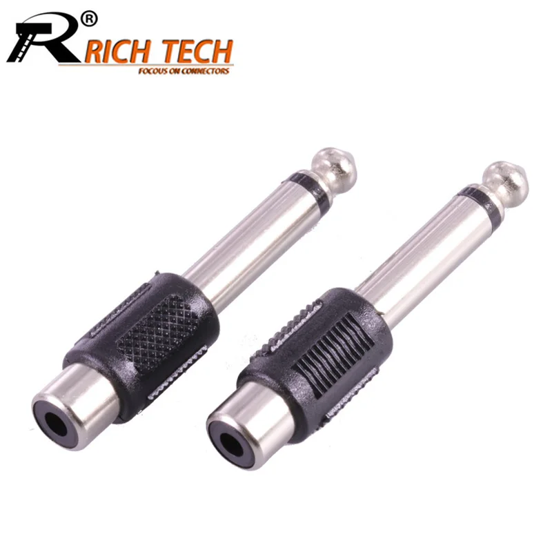 100pcs 6.35mm 1/4&quot Male Mono Plug to RCA Female Jack Audio Adapter Connector Converter | Обустройство дома