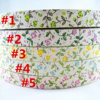 5yardslot 58 15mm flower design printed 100 cotton ribbon diy sewing tapes packing accessories satin ruban lace y123