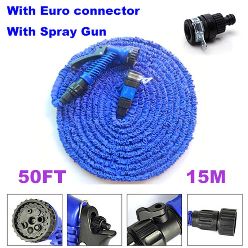 Садовый шланг для полива и орошения с распылителем расширяющийся автомобильный