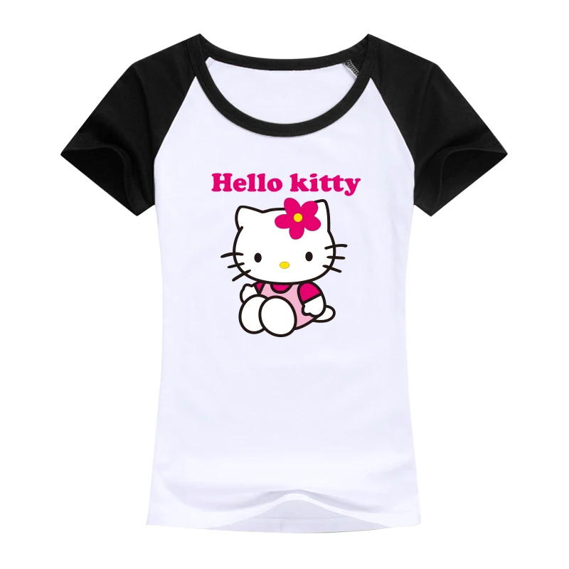 2016 милые дизайнерские топы футболки рисунок Hello Kitty Женская Футболка harajuku kawaii