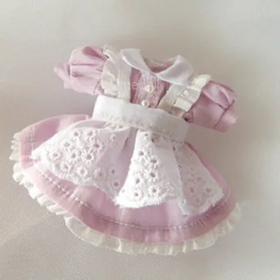 light purple dress Новое поступление 1 комплект милое платье горничной для OB11 одежды, 1/12 BJD, Obitsu 11 Аксессуары для куклы - Цвет: light purple dress