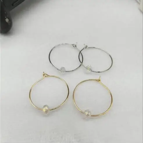 E 1288 Модные Золотые круглые серьги цвета: розовый красный черный с кристаллами и