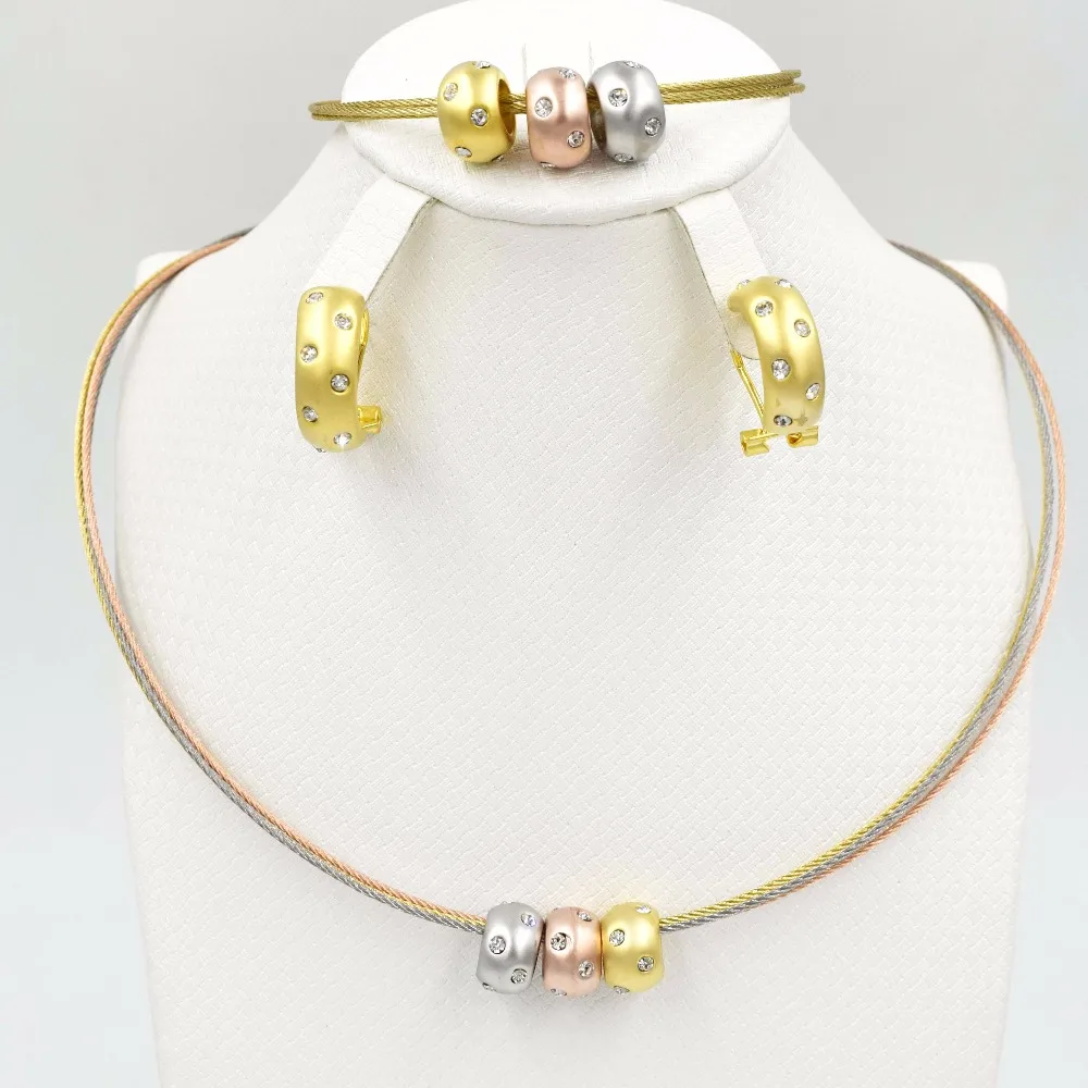 

Dubai Gold Jewelry Sets Nigerian Wedding African Beads Crystal Bridal Jewellery Set Rhinestone Ethiopian Jewelry parure earrings