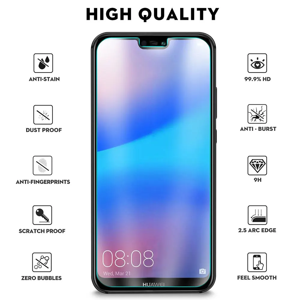 Ascromy 10 шт. Защитная пленка для экрана из закаленного стекла Huawei P20 Lite Mate 20 P Smart Y6 Prime