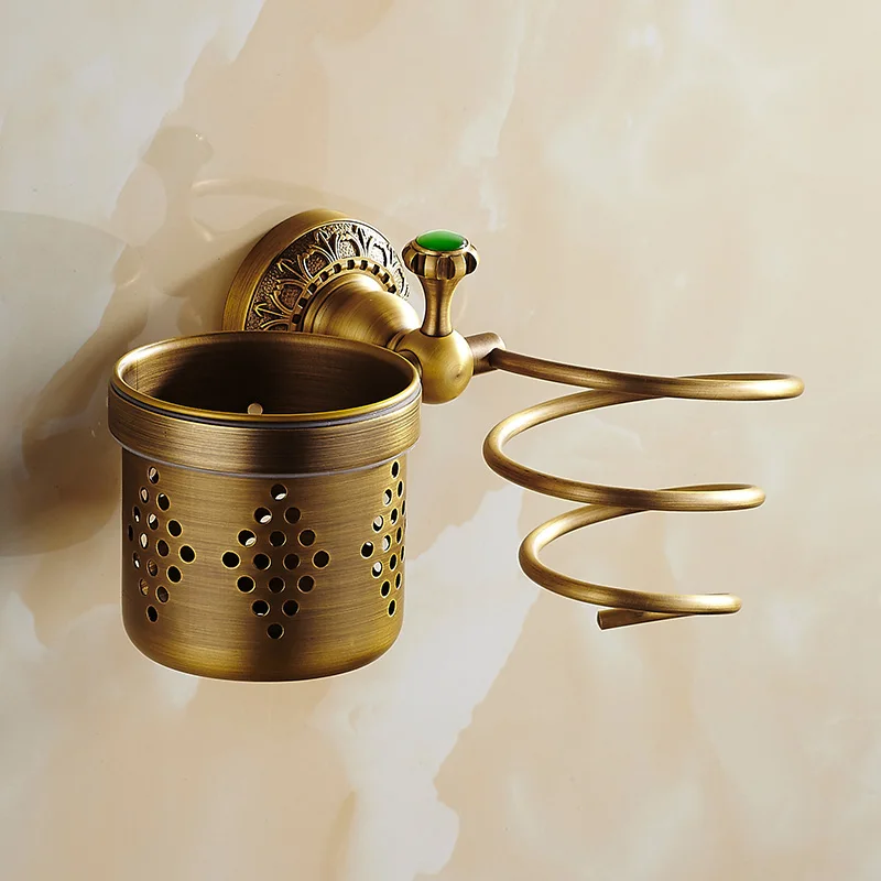 Bathroom Shelves Hair Dryer Holder Wall Mounted Antique Brass Nail Cliper Comb Storage Shelf Hardware SSL-S23 | Обустройство дома