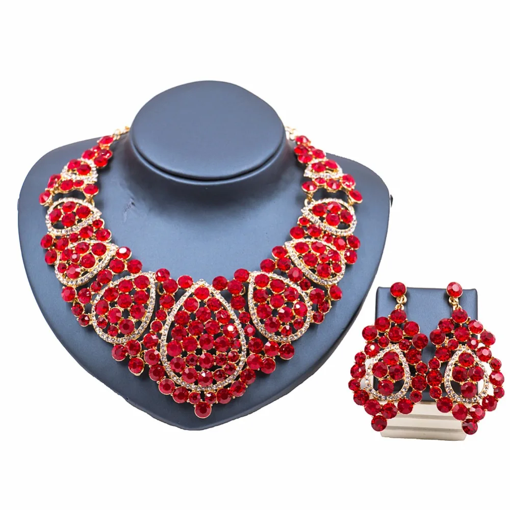 Изысканный комплект ювелирных изделий в Дубае роскошный золотой цвет