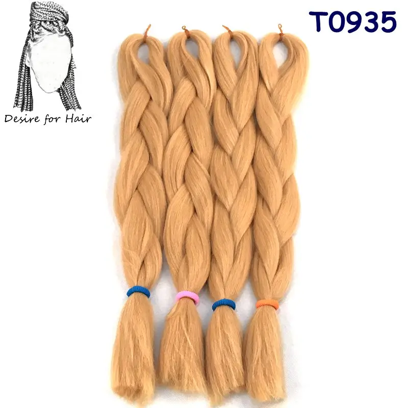 Desire for hair, 5 пачек, 24 дюйма, 80 г, 90 цветов, Жаростойкие синтетические огромные косички для наращивания волос, для небольших закрученных косичек - Цвет: P4/24