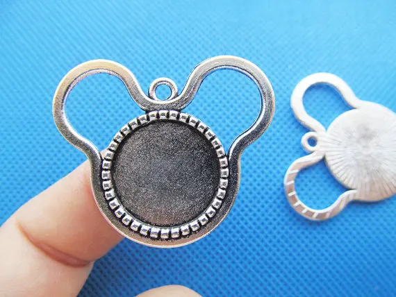 10 шт. античный серебряный тон/античная бронза основа для Микки Мауса оправа