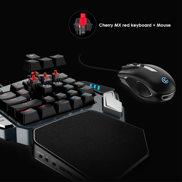 Cherry Z1 and Mouse Игровая клавиатура GameSir Z1, клавиатура с одной рукой Cherry MX red/Механическая синяя ось/BattleDock, игровая мышь опционально - Цвет: Cherry Z1 and Mouse