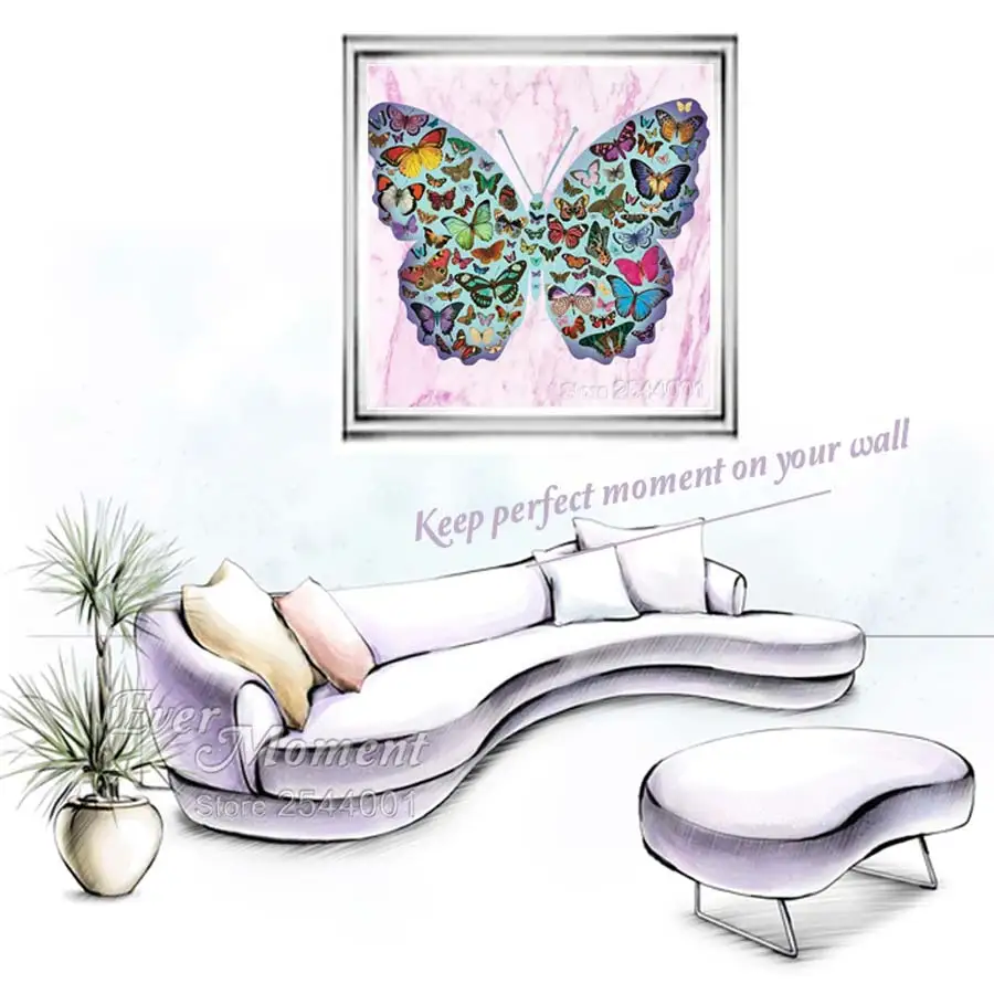 Алмазная живопись Бабочка настенная набор для алмазной вышивки узоры полная
