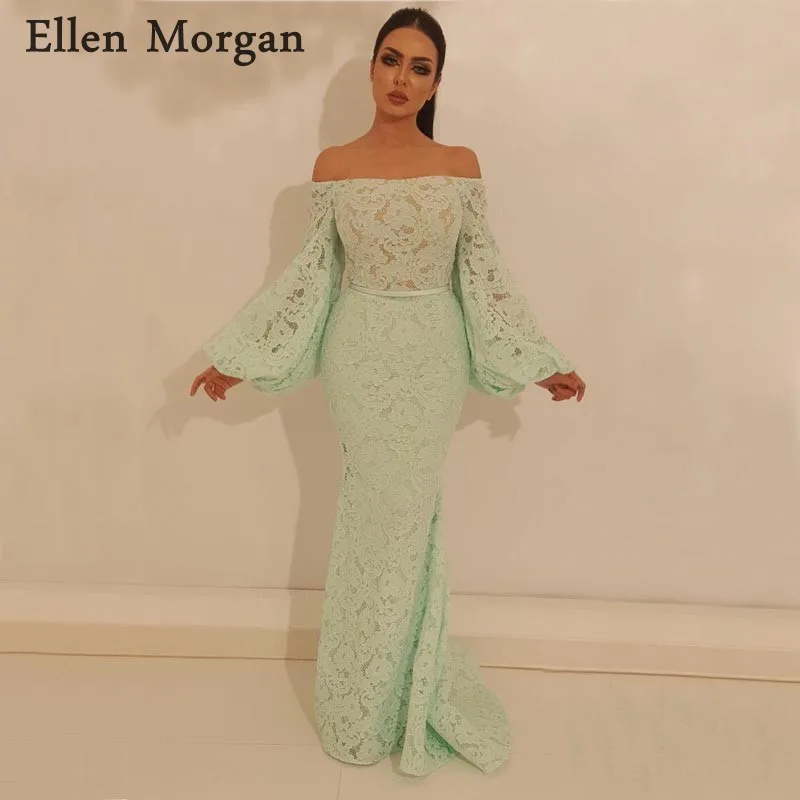 Женское вечернее платье русалка элегантное с длинным рукавом и открытыми