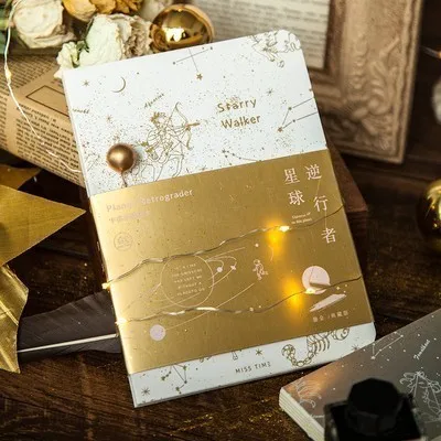 gold 32K Golden Planet записная книжка креативные ученики планировщик пустой дневник пуля школьный журнал поставки милые - Цвет: gold