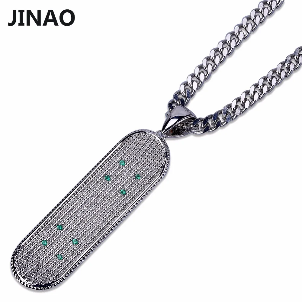 JINAO золото/серебро цвет покрытием льдом Медь микро паве ЧР камень подвеска в виде