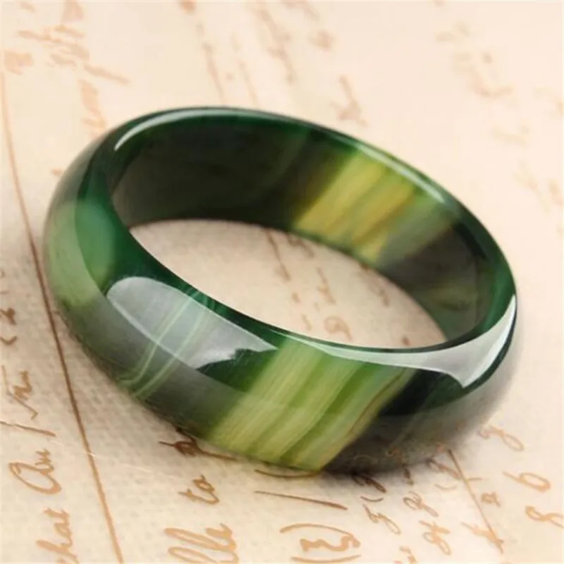 FENGASHOUW Pure natural green chalcedony bracelet width widening and thickening atmosphere female fashion | Украшения и