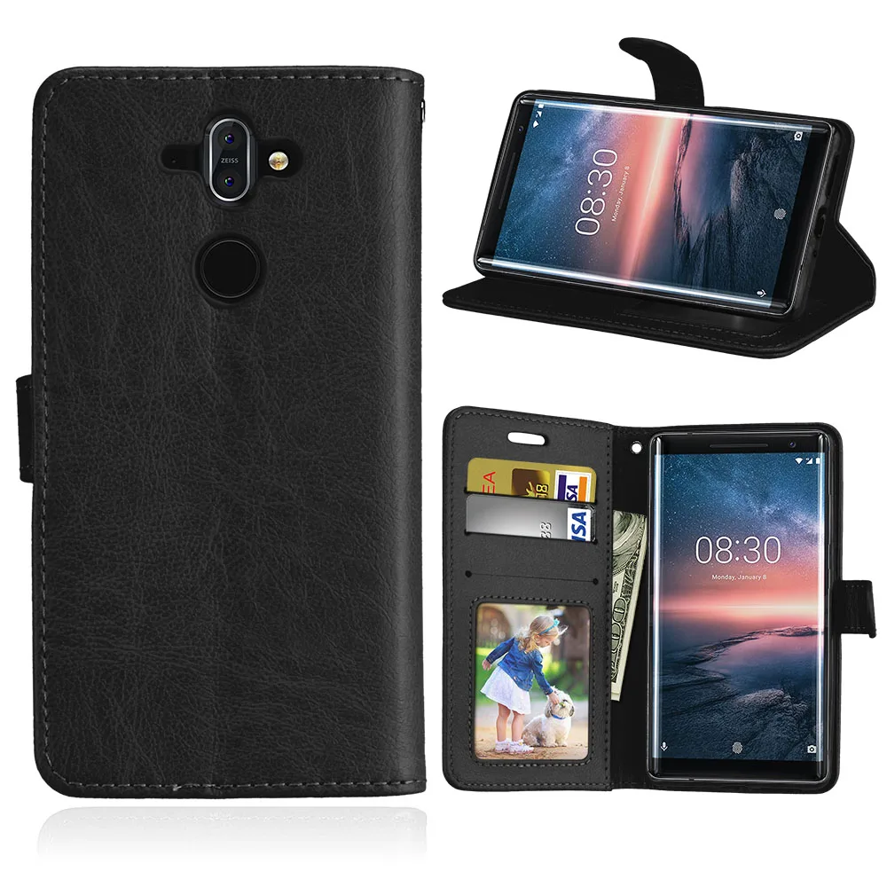 Чехол-бумажник для Nokia 8 Sirocco флип-чехол с подставкой и 3 отделениями карт чехлы из
