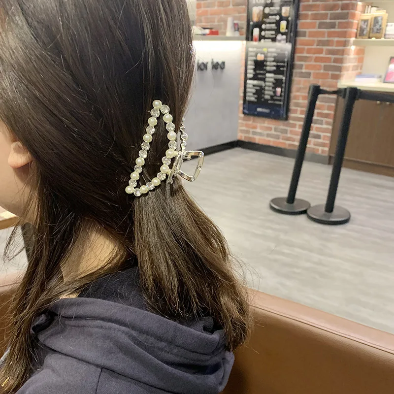Fashion Hot Korean Luxury Pearl Rhinestone Hair Claw Crabs Clips Claws Hairpin Clip Accessories Women D2535 | Украшения и