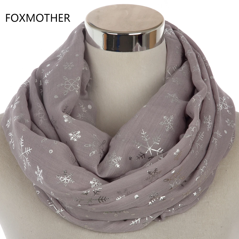 Новинка 2019 зимние женские блестящие серые серебряные шарфы FOXMOTHER с бронзовой