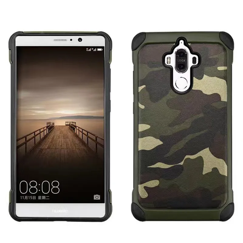 10 шт./для Huawei Коврики 9 Чехол армии узор ПК и ТПУ Панцири антидетонационных