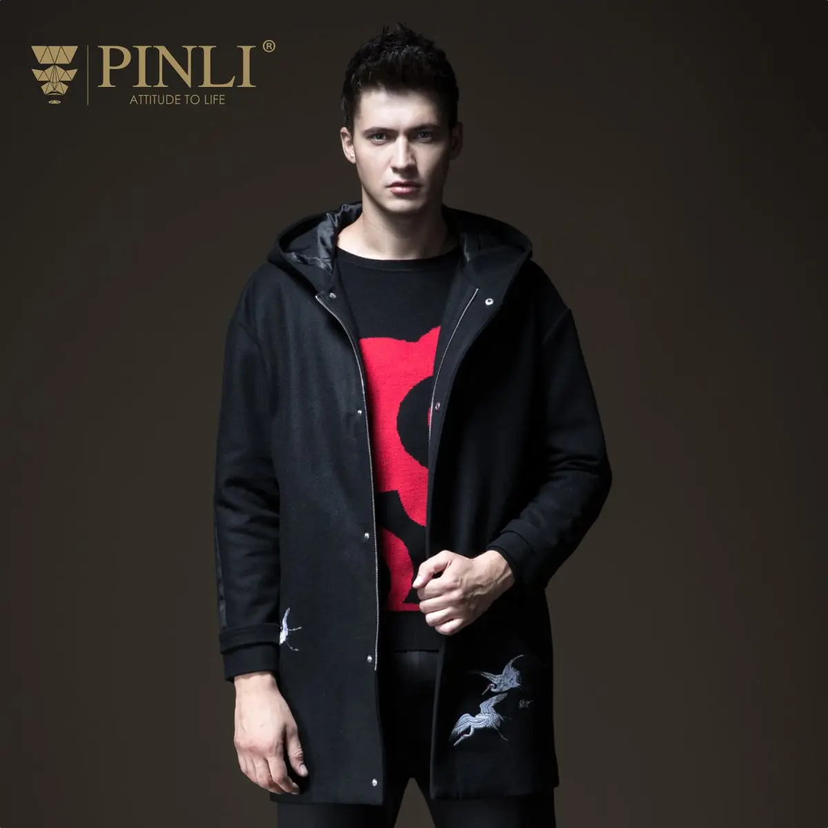 Sobretudo Masculino лидер продаж акция Pinli Pin Li 2018 Мужская одежда длинная шапка средней