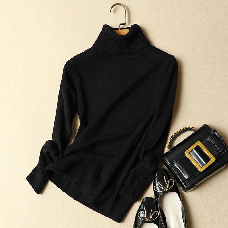High Quality Turtleneck Sweater Women Winter Thick Pullover Solid Knitted Tops for Autumn Female Warm | Женская одежда