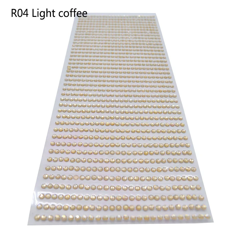 light coffee 1 комплект, для детей 3, 4, 5, 6 мм, Фурнитура для бижутерии, наклейка для мобильного телефона, ПК, арт шикарные Акриловые стразы самоклеющиеся Скрапбукинг Стикеры s стены автомобиля Стикеры - Цвет: light coffee