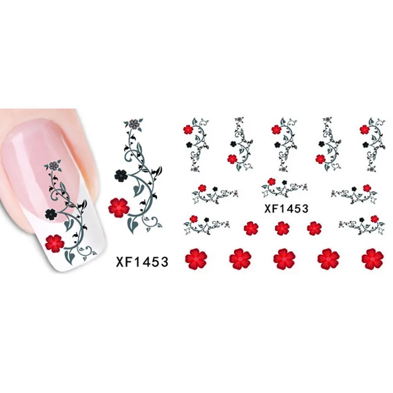 Mydytenle Новый Chic Цветочный Дизайн Переноса Воды Ногтей Наклейки DIY Леди Женщин