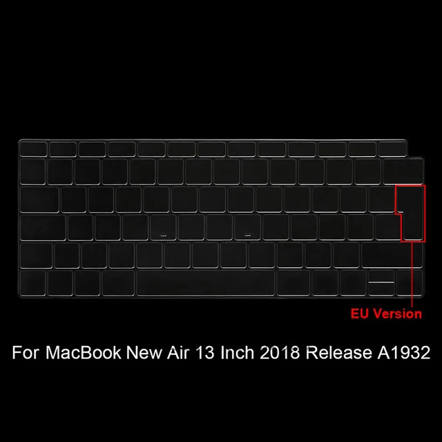 Euro Version ТПУ прозрачный силиконовый защитный чехол для клавиатуры, Macbook Air 13 дюймов модель A1932 США ЕС ЕВРО Япония Версия - Цвет: Euro Version