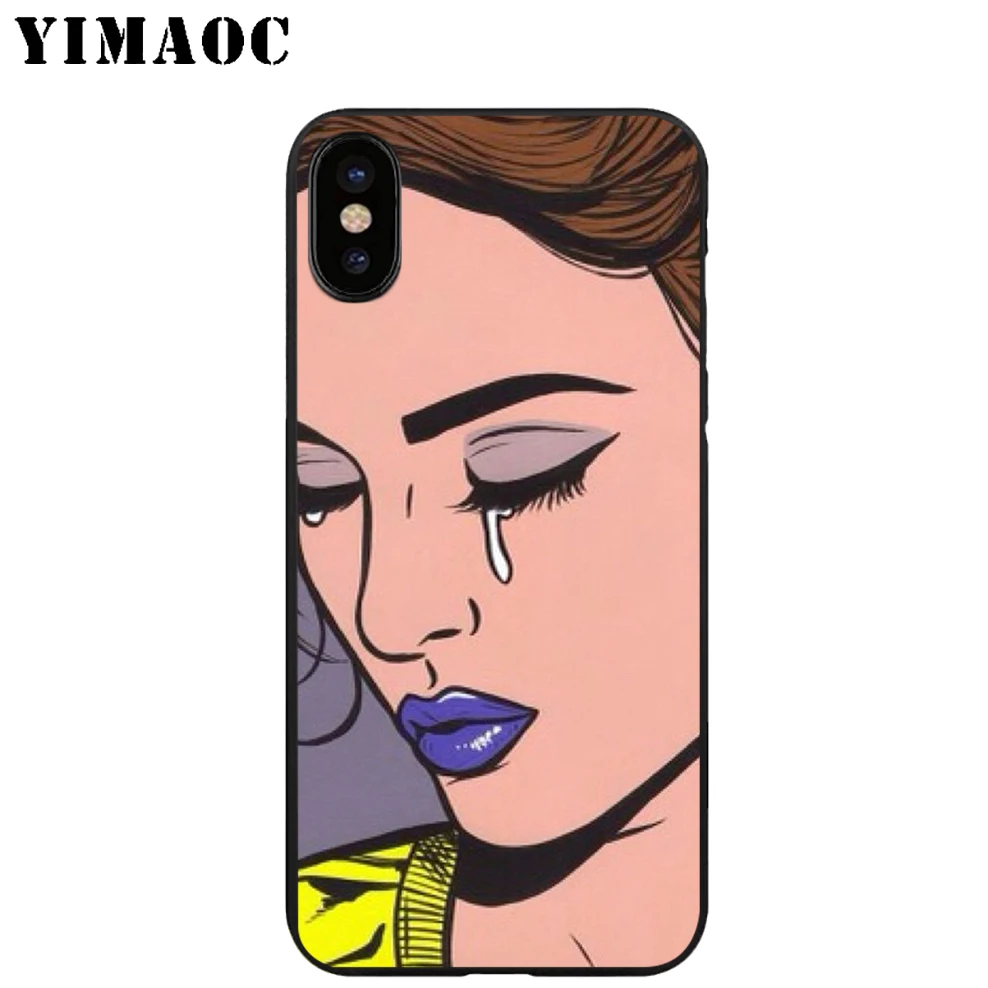YIMAOC Cry Baby Pop Art Мягкий ТПУ Черный силиконовый чехол для iPhone X или 10 8 7 6 6S Plus 5 5S SE Xr Xs Max