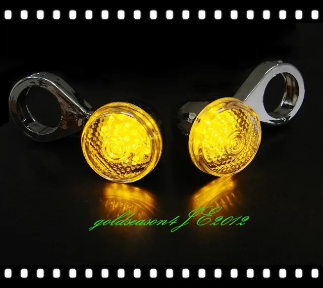 

LED CHROME FOG LIGHT 41mm Clamp For Kawasaki Vulcan VN 1500 750 Custom Classic